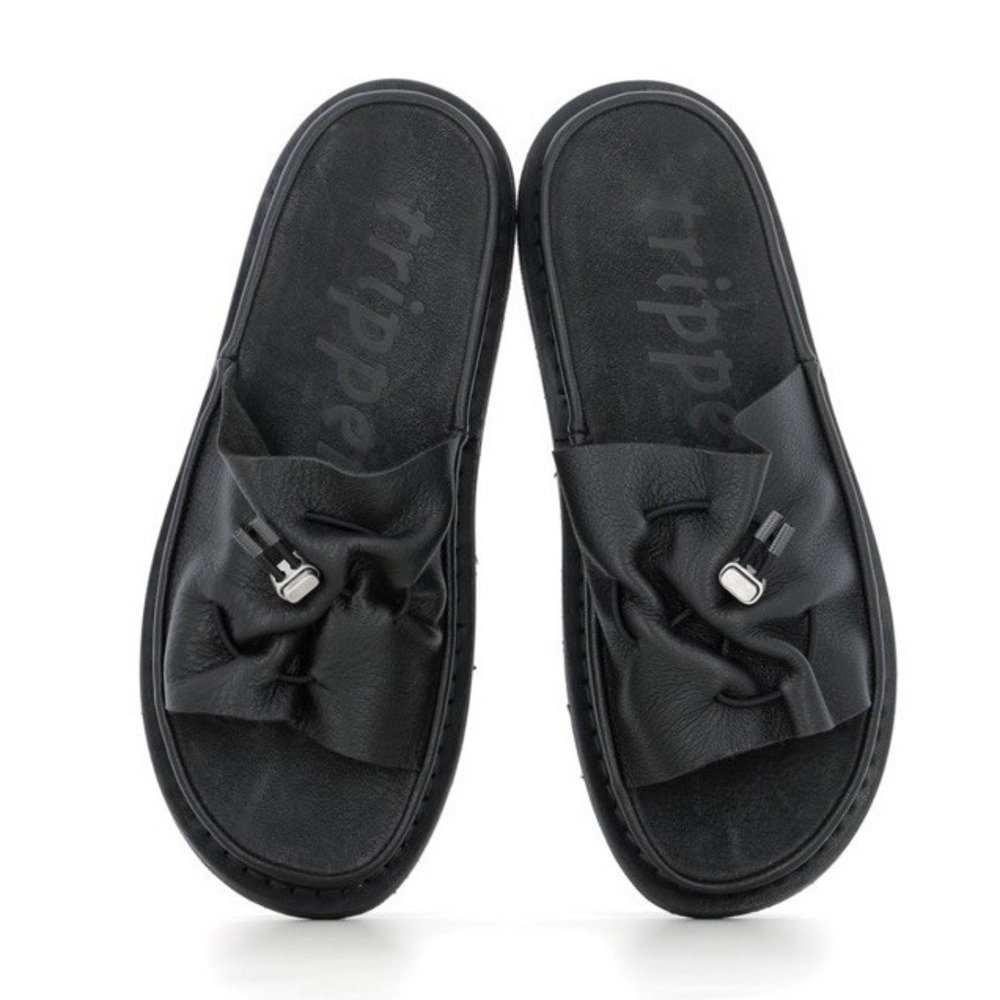 Trippen flat slides synergy black EU 38 US 7.5-8